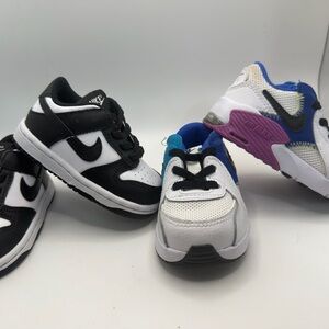 Nike Kids Black, White, and Purple Sneakers